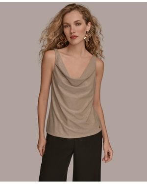 Donna Karan Twisted Shoulder Tank Top - Natural