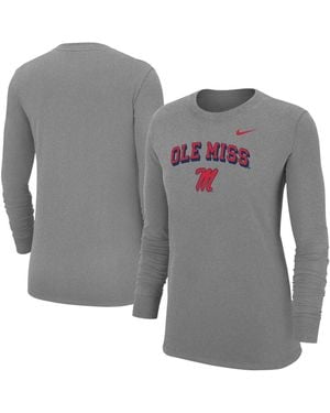 Nike Ole Miss Rebels Core Long-sleeve T-shirt - Gray