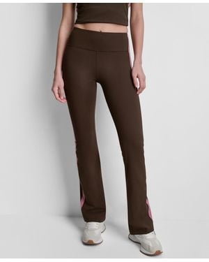 DKNY Side-stripe High-rise Flared leggings - Brown