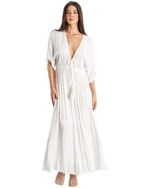 La Moda Clothing Maxi Black Dress - White