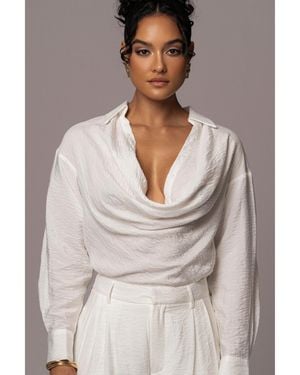 JLUXLABEL Greta Collared Top - Gray