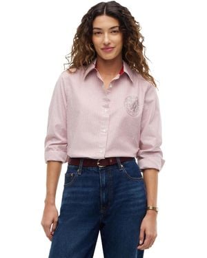 Tommy Hilfiger Oxford Crest Bling Long-sleeve Shirt - Red