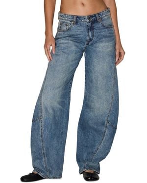 Steve Madden Bleecker Low-rise Barrel Medium-wash Denim Jeans - Blue