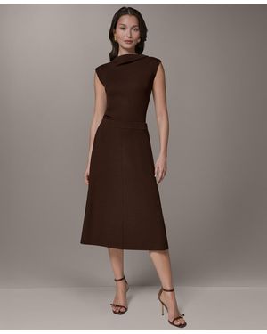 Donna Karan A-line Midi Skirt - Brown