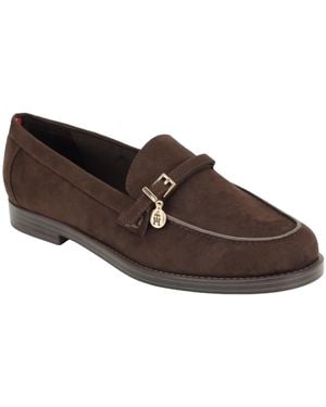 Tommy Hilfiger Maxline Charm Buckle Strap Slip-on Dress Loafers - Brown