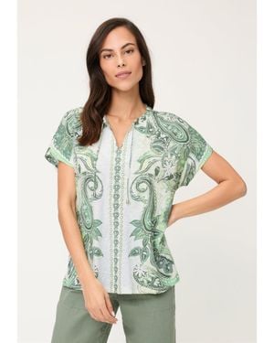 Olsen Paisley Panneaux Print T-shirt - Green