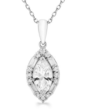 Macy's Certified Lab-grown Diamond Halo Pendant Necklace (1 Ct. T.w. - White