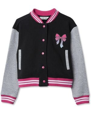 Lands' End Girls Varsity Bomber Jacket - Black