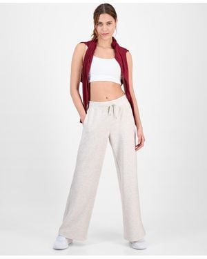 ID Ideology Ribbed Knit Wide Leg Pants - White