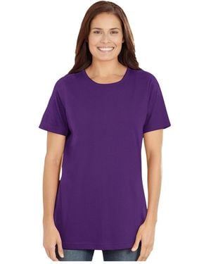 Woman Within Within Perfect Short-sleeve Crewneck Tee - Purple
