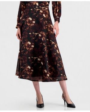 Anne Klein Midi A-line High-waisted Skirt - Multicolor