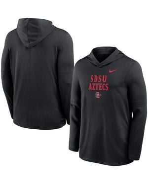 Nike San Diego State Aztecs Sideline Dri-fit Lightweight Hoodie - Black