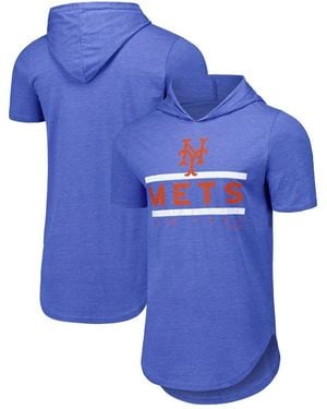 Majestic Threads New York Mets Tri-blend Hoodie T-shirt - Blue
