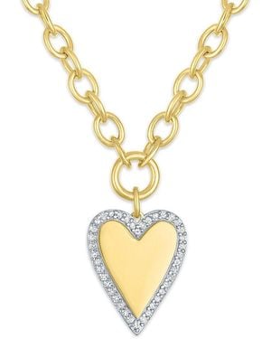 Macy's White Diamond Pendant Necklace (1/4 Ct. T.w. - Metallic