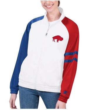 Starter Buffalo Bills Curve Ball Raglan Full-zip Track Jacket - White