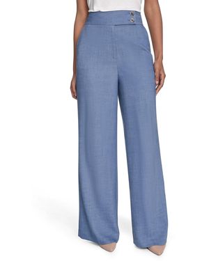 Calvin Klein Faux-denim High Rise Wide-leg Pants - Blue