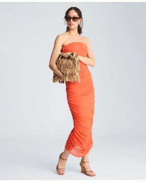 Kenneth Cole Strapless Midi Dress - Orange