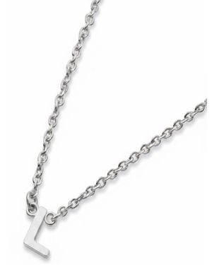 Oak & Luna Inez Initial Necklace - White