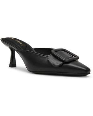 Anne Klein Akcassia Snip Toe Kitten Heel Slip-on Mules - Black