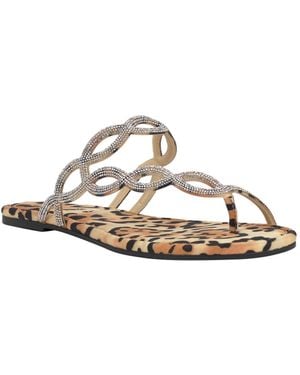 Jessica Simpson Aloni Jelly Toe Ring Slip-on Flat Sandals - Metallic