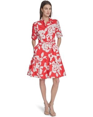 Calvin Klein Floral Tiered Midi Dress