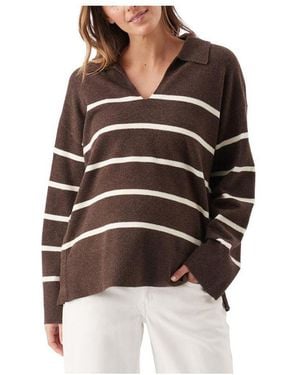 Ripe Maternity Maternity Scout Collared V-neck Relaxed-fit Nursing Sweater - Brown