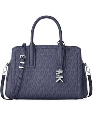 Michael Kors Michael Laila Small Signature Logo Satchel - Blue