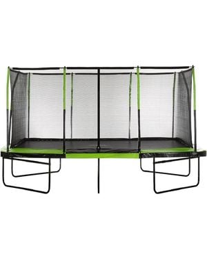 Plexalife Mega 10' X 17' Gymnastics Style, Rectangular Trampoline Set With Premium Top-ring Enclosure System - /black - Green