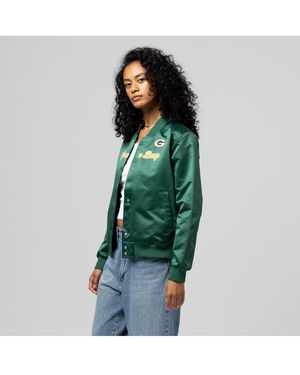 Mitchell & Ness Bay Packers Full-snap Satin Jacket - Green