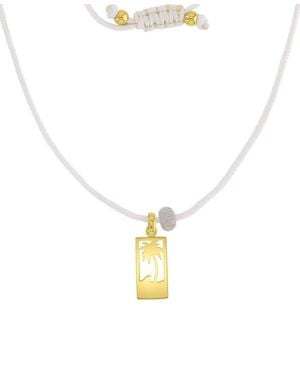 Roxy Waterproof Yellow Palm Tree Labradorite Adjustable Necklace - Metallic