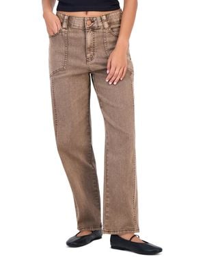 Democracy Ab Solution High-rise Relaxed Straight-leg Jeans - Brown