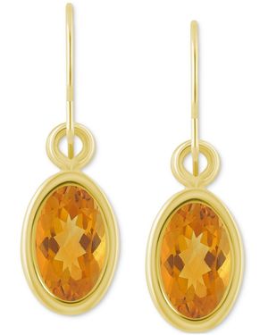 Macy's Oval Gemstone Drop Earrings - Yellow