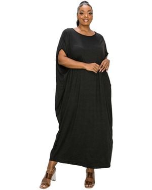 L I V D Plus Size Sasha Kaftan Dress - Black
