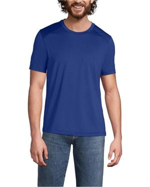 Lands' End Rapid Dry Short Sleeve Modern Fit Tee - Blue
