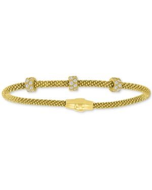 Macy's Rondelle Cubic Zirconia Mesh Bracelet - Metallic