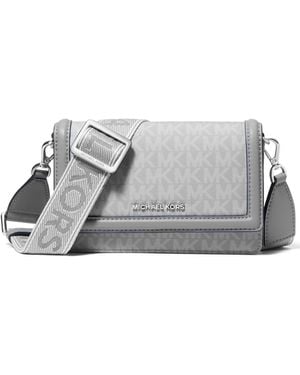 Michael Kors Jet Set Mini Phone Webbing Nylon Crossbody - Gray