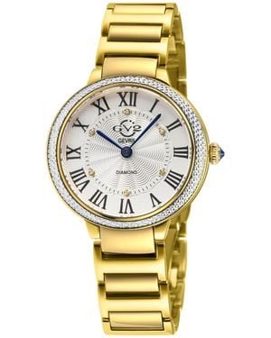 Gevril Rome Brillante Swiss Quartz Ip Stainless Steel Bracelet Diamond Watch - Metallic