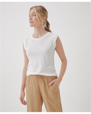 Pact Organic Cotton Featherweight Slub Muscle Tee - White