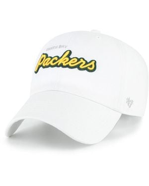 '47 Green Bay Packers Trendy Script Clean Up Adjustable Hat - White
