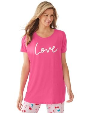 Dreams & Co. Soft Pj Tunic Tee - Pink