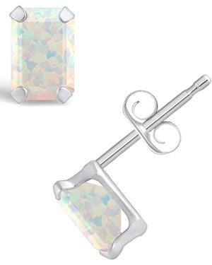 Macy's Gemstone Stud Earrings - White