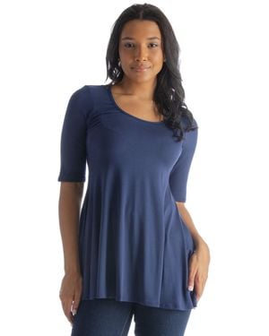 売れ筋商品|||２４セブンコンフォート カットソー トップス レディース Petite Blue Print Pleated Crew Neck Back Closure Sleeveless Top Blue Multi 24seven Comfort Apparel Petite Blue Print Pleated Crew Neck