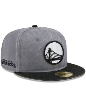 KTZ Gray/black Golden State Warriors Washed 59fifty Fitted Hat