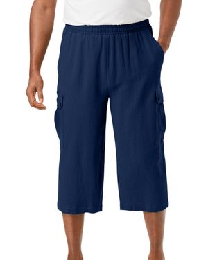 Kingsize Big & Tall Gauze Cargo Judo Shorts - Blue