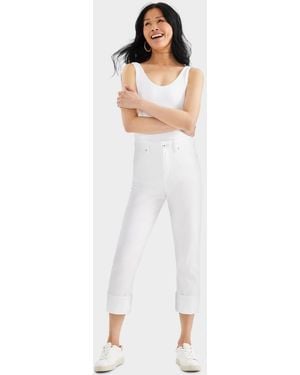 Style & Co. Petite High-rise Cuffed Capri Jeans - Blue