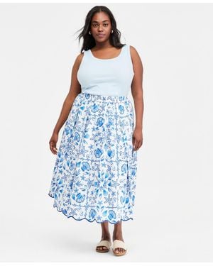On 34th Serene Shores Midi Skirt - Blue