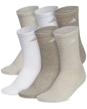 adidas 6-pk. Cushioned Athletic Crew Socks - Gray
