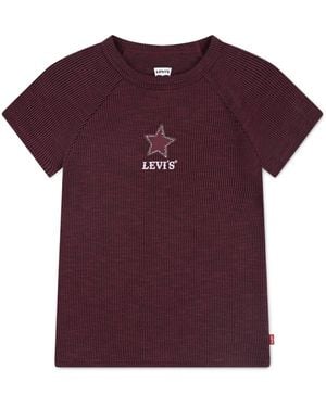 Levi's Big Girls Boot Applique Raglan Top - Purple