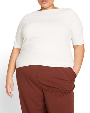 UNIVERSAL STANDARD Plus Size Plus Size Bella Boatneck Tee - White