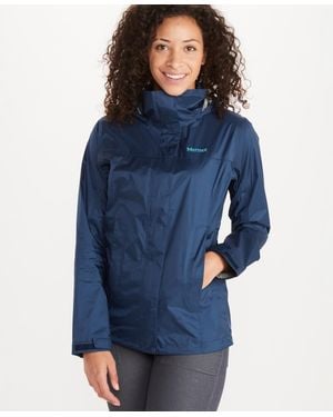Marmot Precip Eco Hooded Collar Jackets - Blue